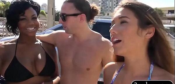  Sexy women in bikini exposed nice boobs for some money
